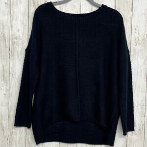 No Comment Black Knit 3/4 Sleeve Pullover Sweater Large